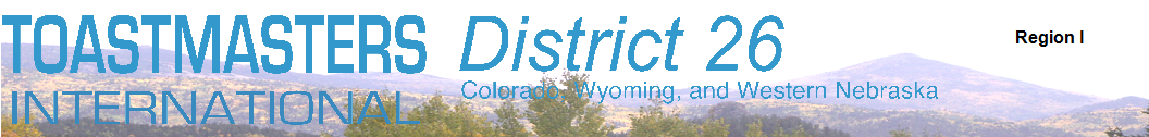 Toastmasters International, District 26, Colorado, Wyoming and Western Nebraska, Region I